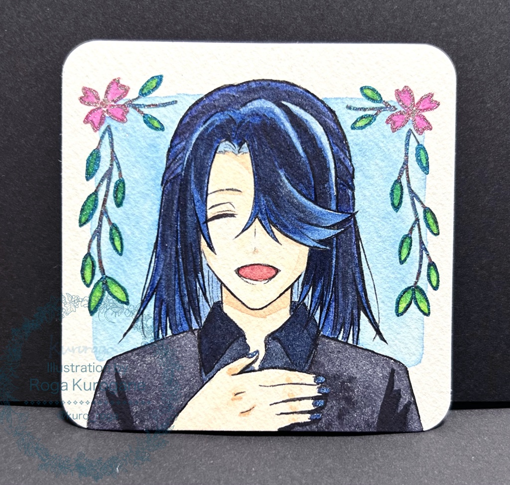 透明水彩イラスト原画「迎える」