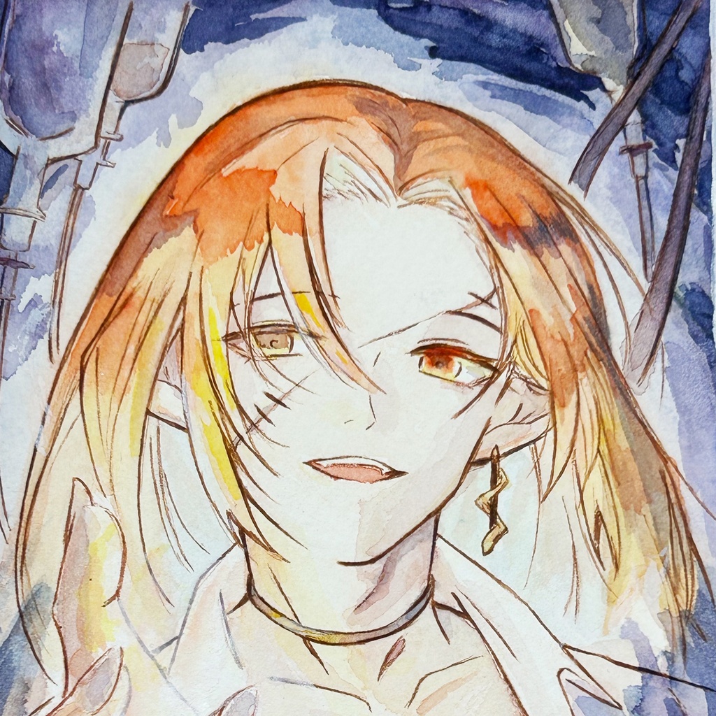 透明水彩イラスト原画「暖」