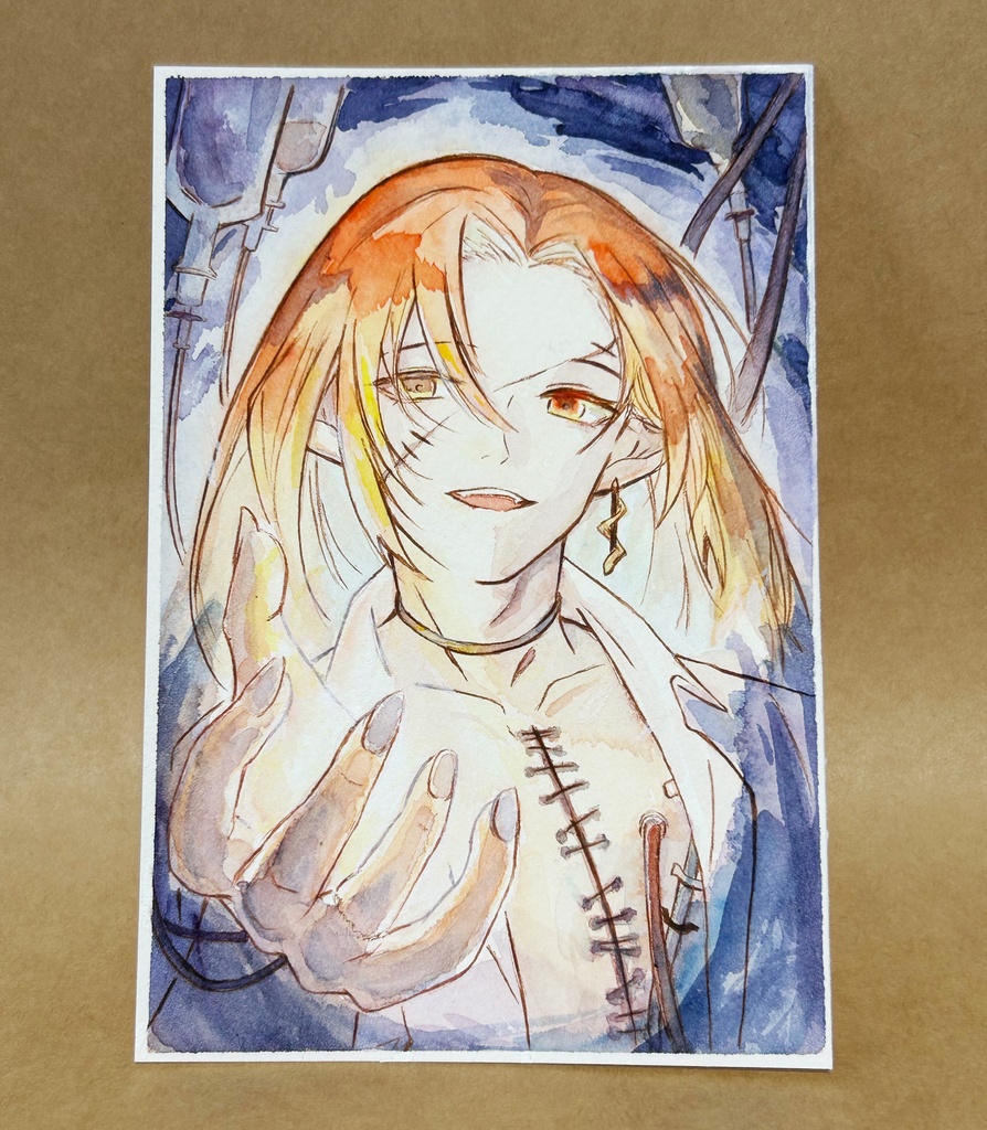透明水彩イラスト原画「暖」