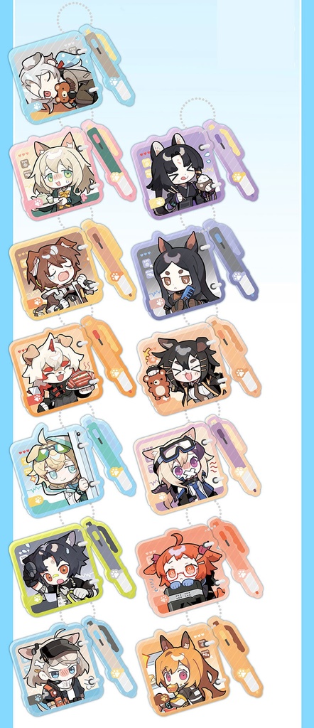 Arknights アークナイツ 明日方舟 ケオベ サガ ウン テキーラ ウインドフリット アーモンド グレイ ボビング ポデンコ ドーベルマン ジャッキー カーディ ビーグル アクリルキーホルダー 缶バッジ