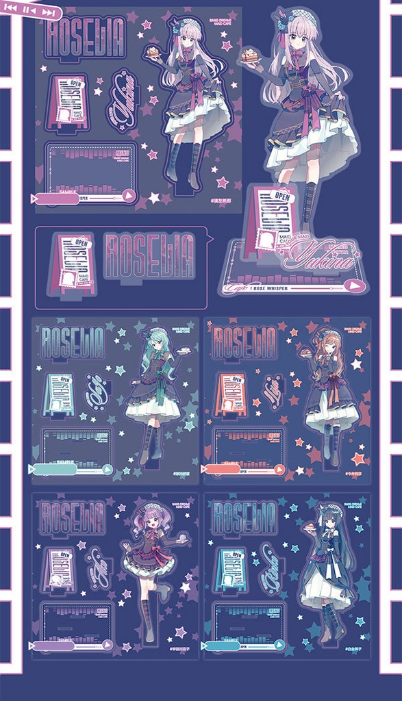 Roselia BanG_Dream! バンドリ 湊友希那 白金燐子 宇田川あこ 今井リサ 氷川紗夜 アクリルスタンド アクリルキーホルダー 缶バッジ 色紙