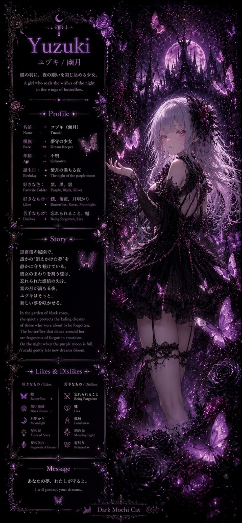 🦋 蝶が舞う幻想少女|ゴシック壁紙3枚セット