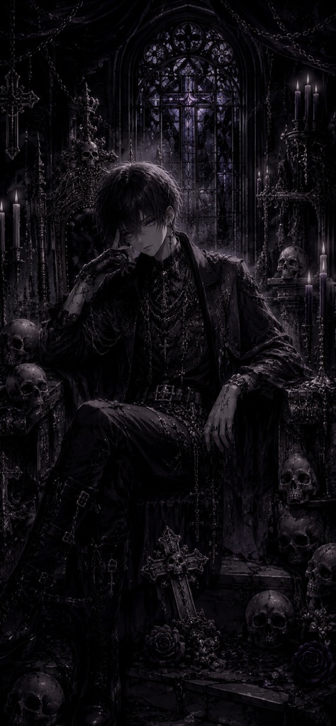 🖤 闇の玉座の黒王子｜ゴシック壁紙3枚セット