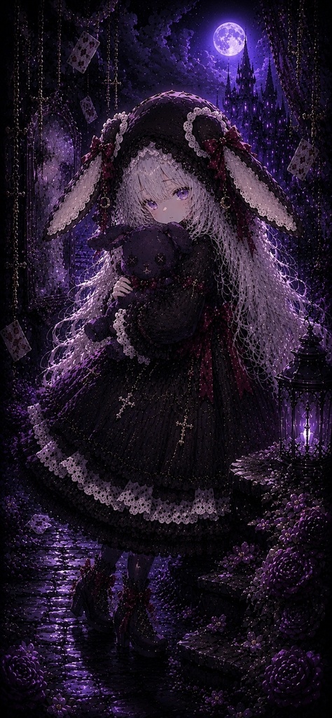 Moonveil Bunny ゴシック壁紙【3枚セット】