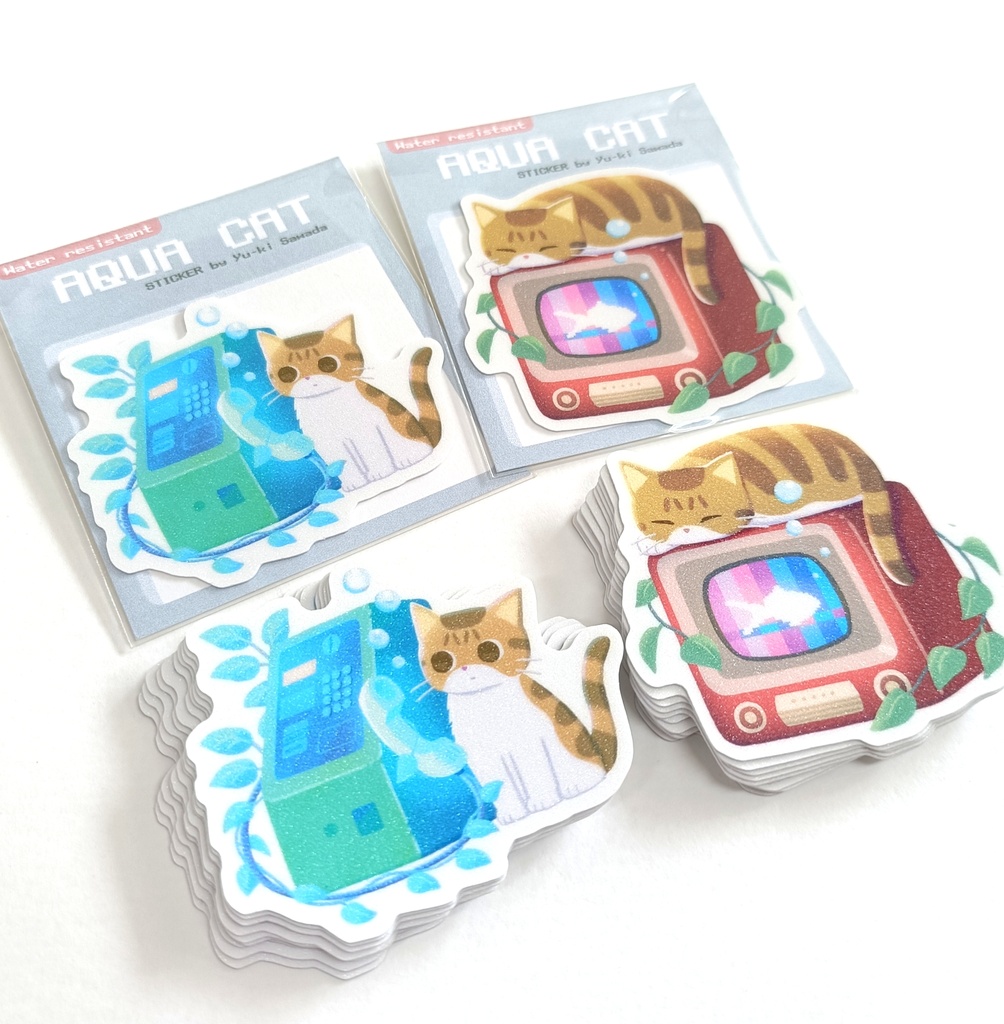 耐水ステッカー『AQUA CAT』