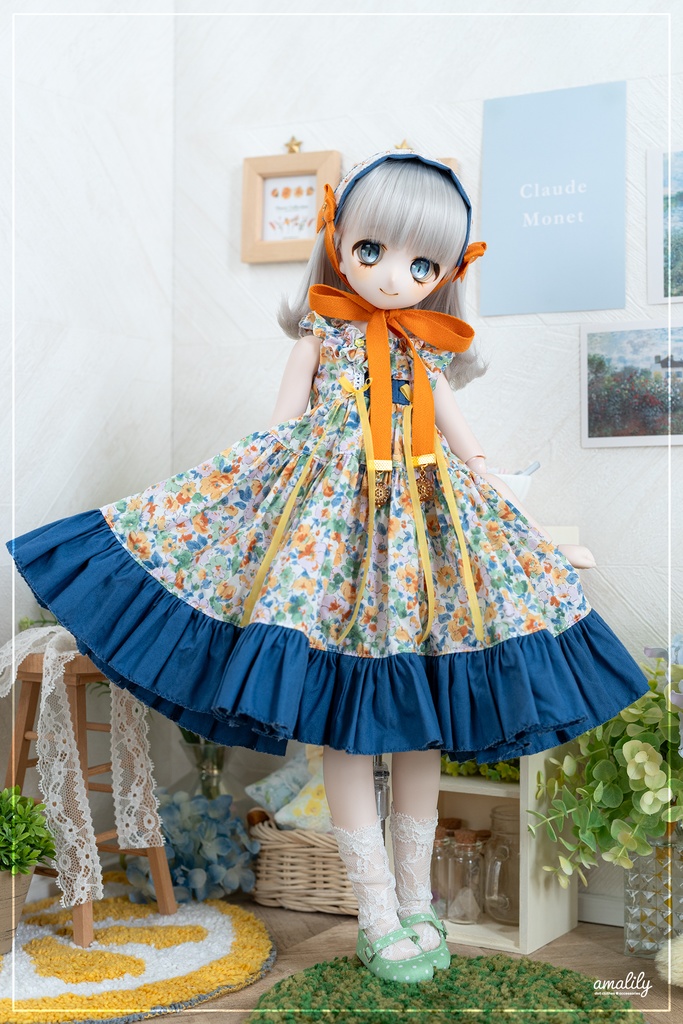 【MDD/SDM】ノンスリーブサマーワンピース(サマーブルー)