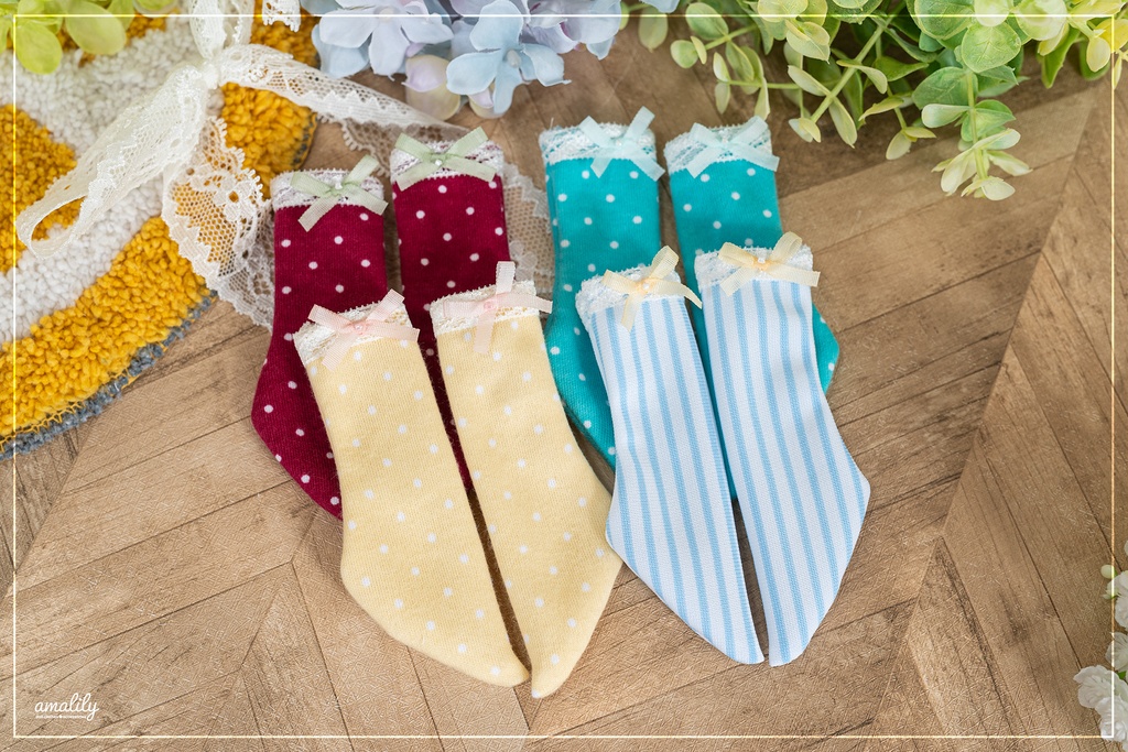 【SDM/MDD】ワンポイントリボン水玉ソックス