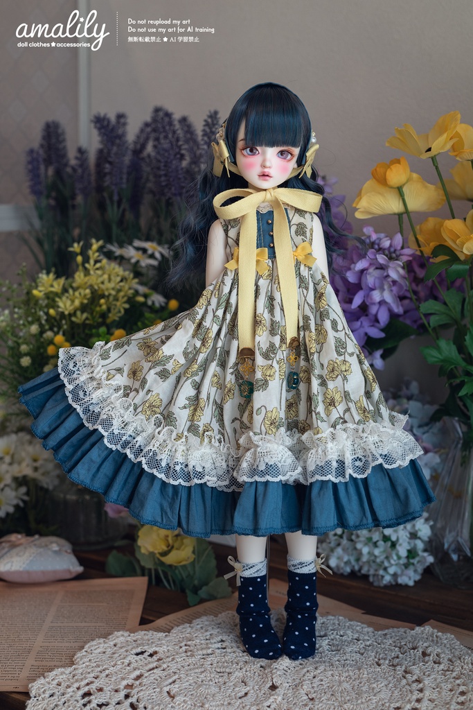 【SDM/MDD】ワンポイントリボン水玉ソックス