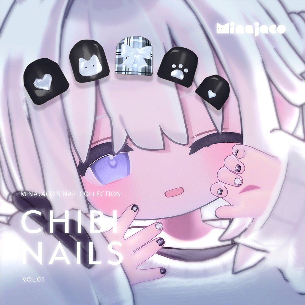 【VRchat】CHIBI NAILS /ちびネイル 6色【オリジナル3Dモデル】