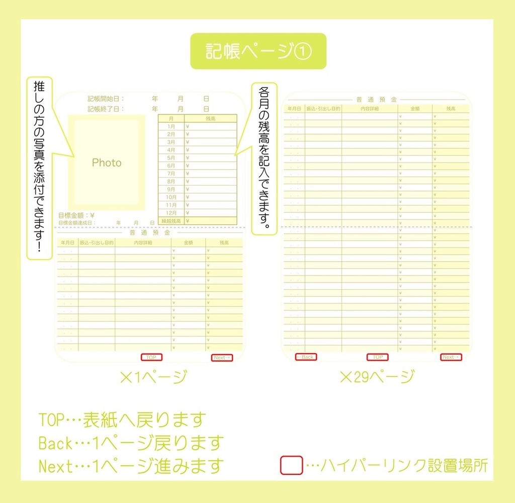 【ずっと使える】推し活通帳(Yellow)