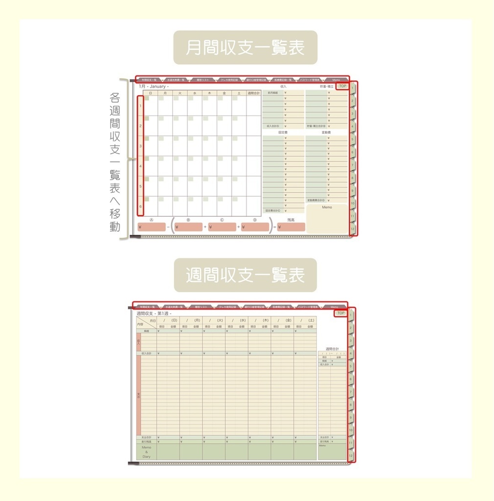 【ずっと使える】デジタル家計簿②(日曜始まり)