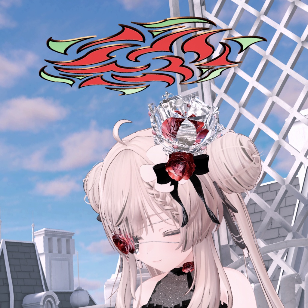 【VRChat想定】薔薇のヘイロー/Rosehalo
