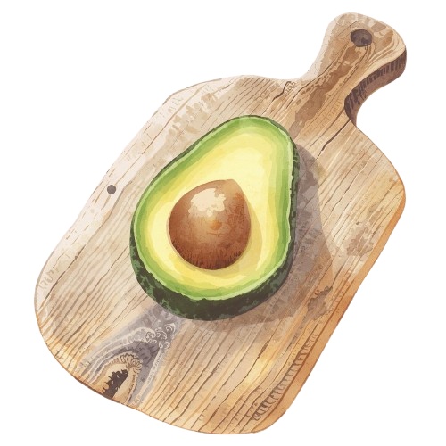 【アボカドパーティー】アンティーク調アボカド水彩クリップアート10点セット(PNG透過)