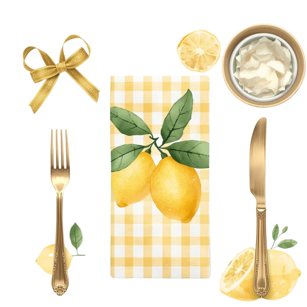 【Lemon Day】レモンクリップアート10点|水彩画風・パステル・アンティーク可愛い素材集(PNG)