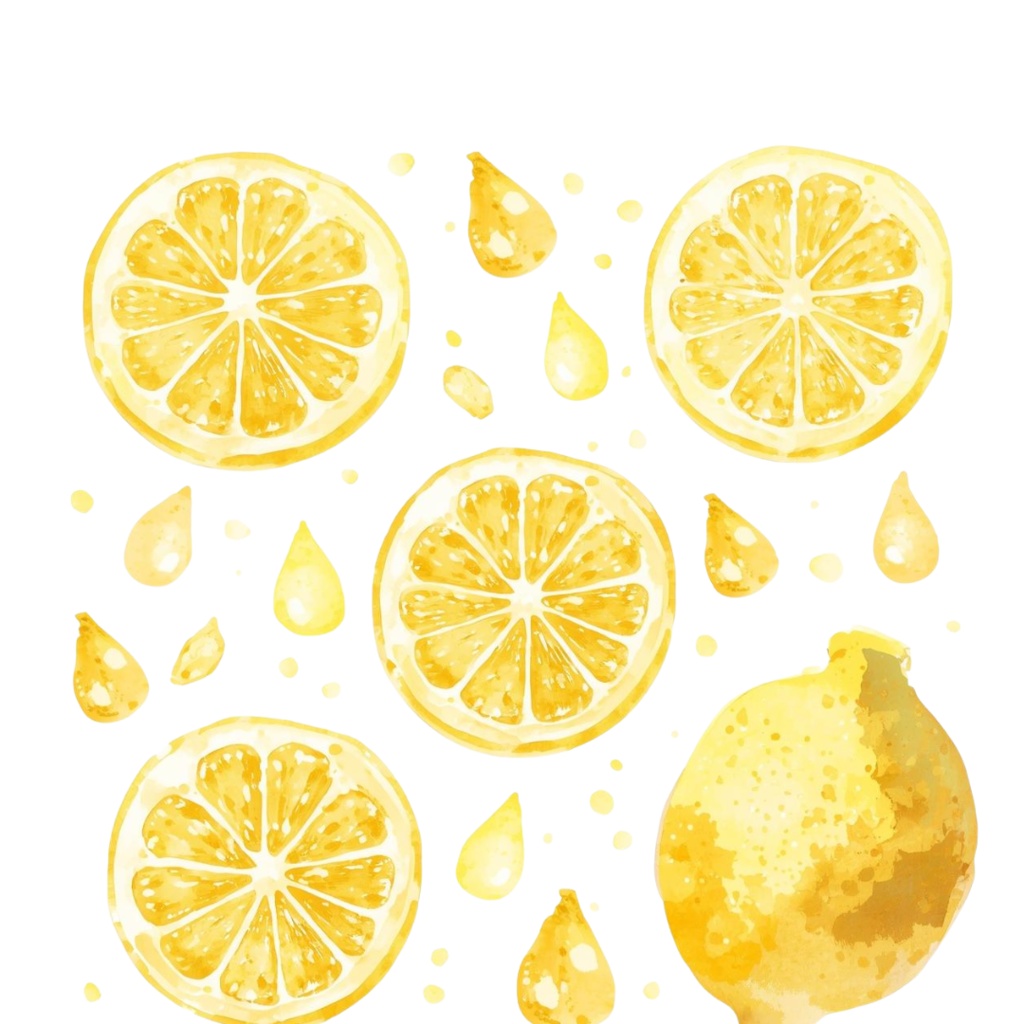 【Lemon Day】レモンクリップアート10点|水彩画風・パステル・アンティーク可愛い素材集(PNG)