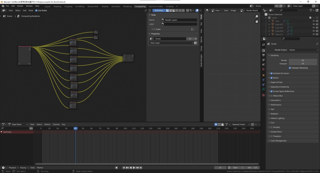 【3D素材】路地裏アセット クリスタの作例付き【Blender】