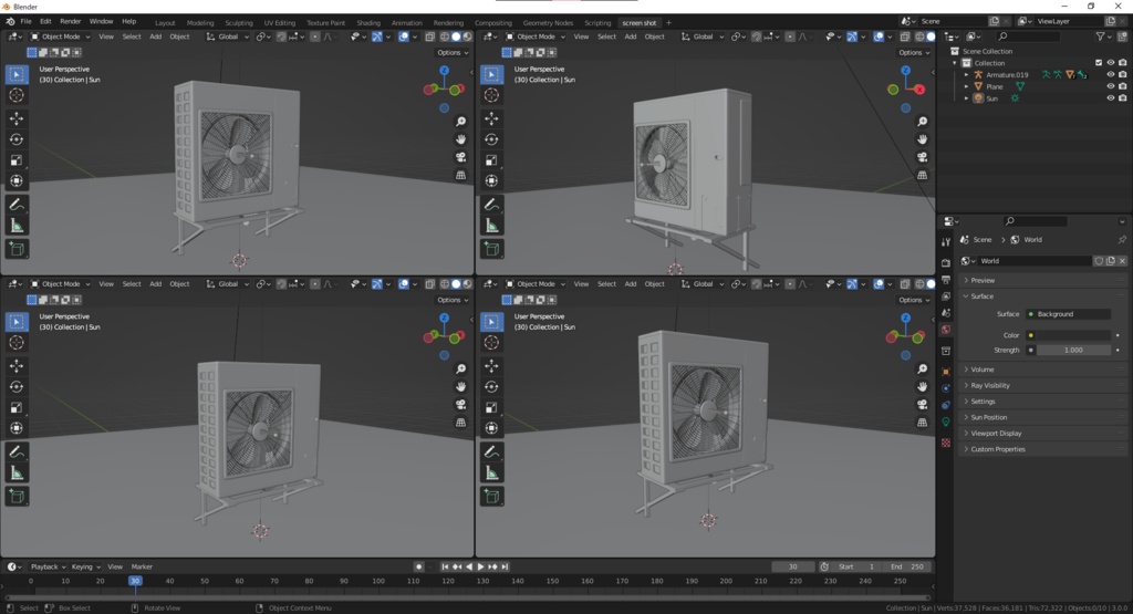 【クリスタで使える】室外機セット【3Dモデル】