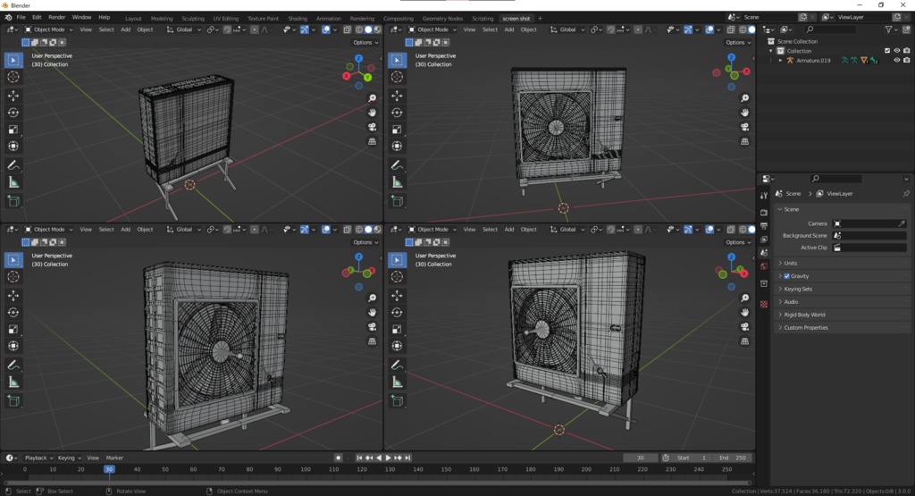 【クリスタで使える】室外機セット【3Dモデル】