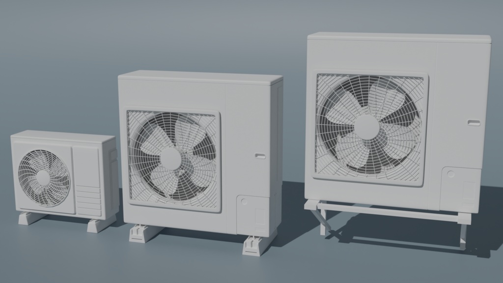【クリスタで使える】室外機セット【3Dモデル】