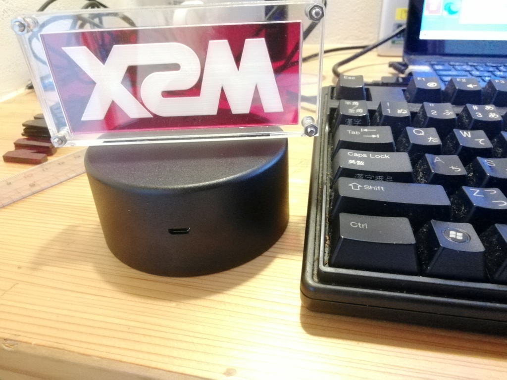 アクリル製 光るMSXロゴ、着せ替えセット付