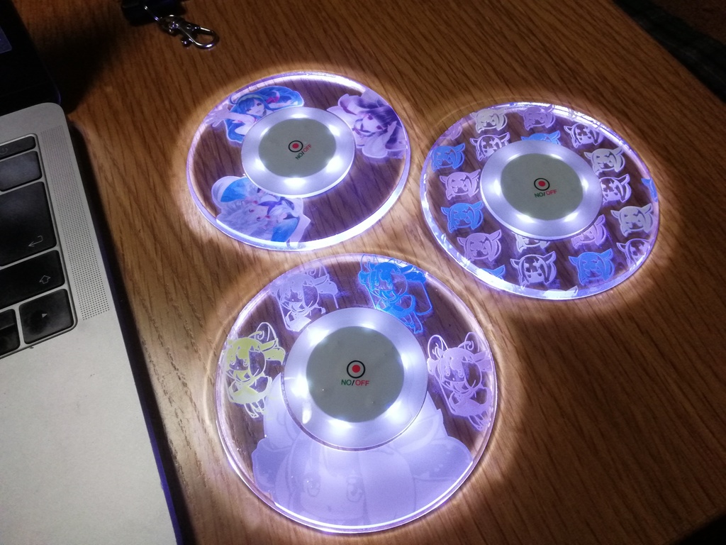 ずん子さん光るコースター