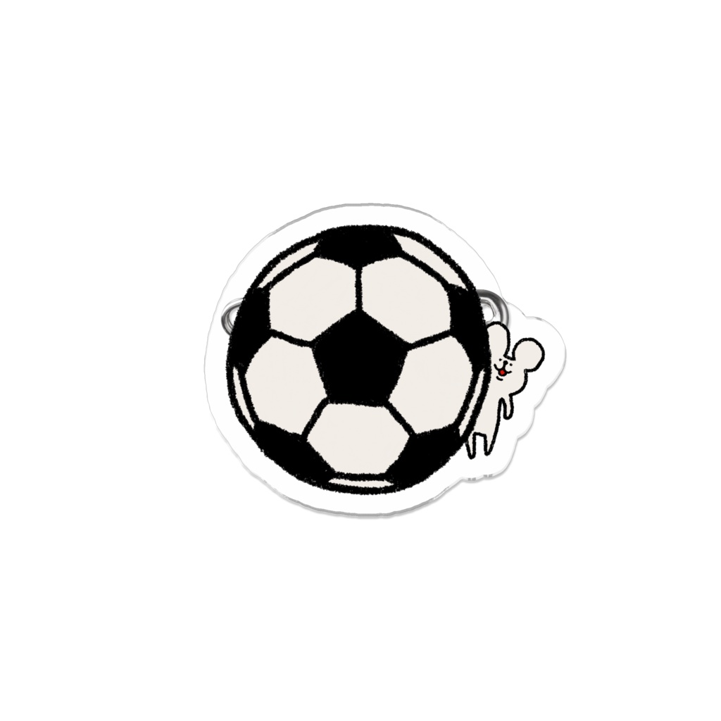 サッカーボールからひょこっ