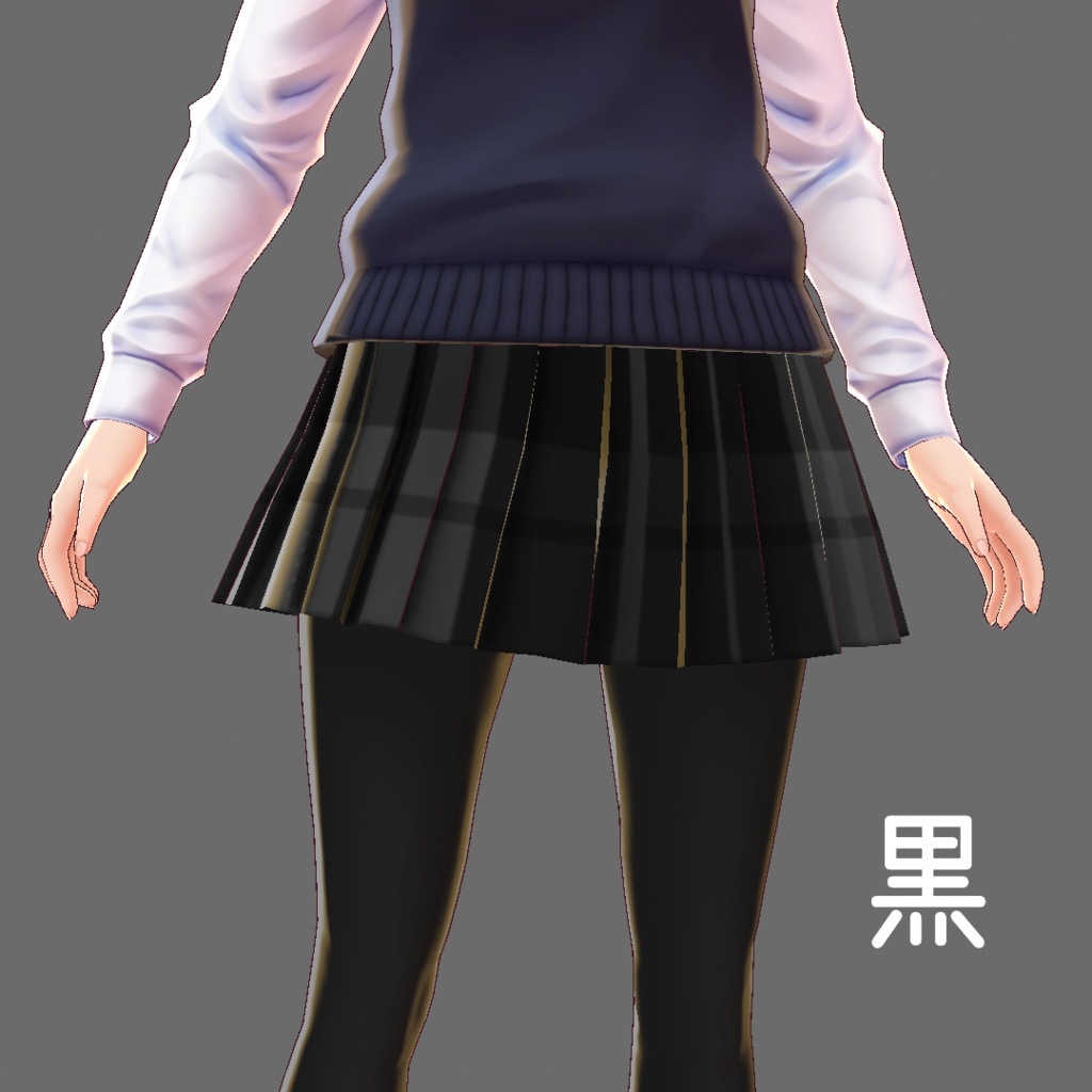 【無料】チェック柄スカート&黒タイツ【VRoid β版用テクスチャ】
