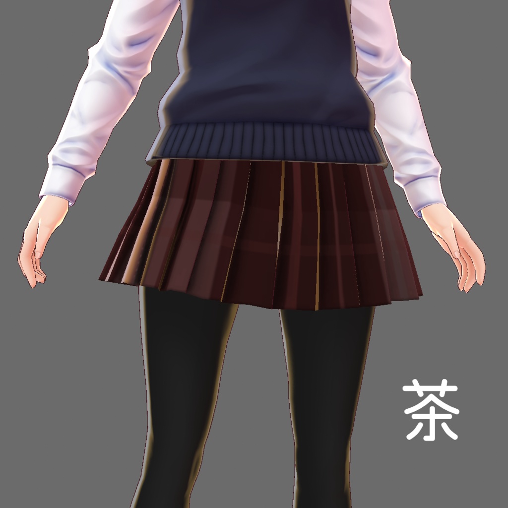 【無料】チェック柄スカート&黒タイツ【VRoid β版用テクスチャ】