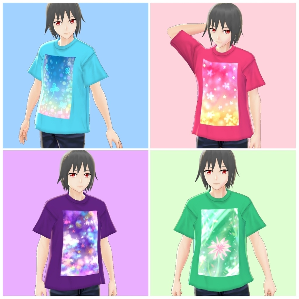 【無料】自然系Tシャツセット【VRoid β版用テクスチャ】