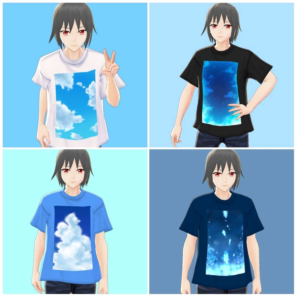 【無料】自然系Tシャツセット【VRoid β版用テクスチャ】