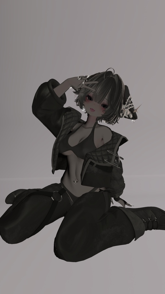 Poiyomi設定済み　rurune 　黒肌material