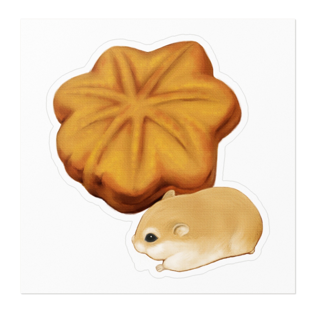 もみじ饅頭とハムスターのステッカー