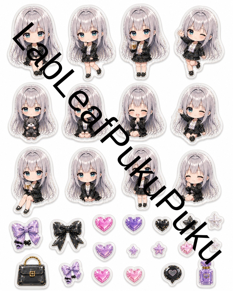 【AI生成】ボンボンドロップシール風デジタルステッカー:Sachikoコレクション Vol.1