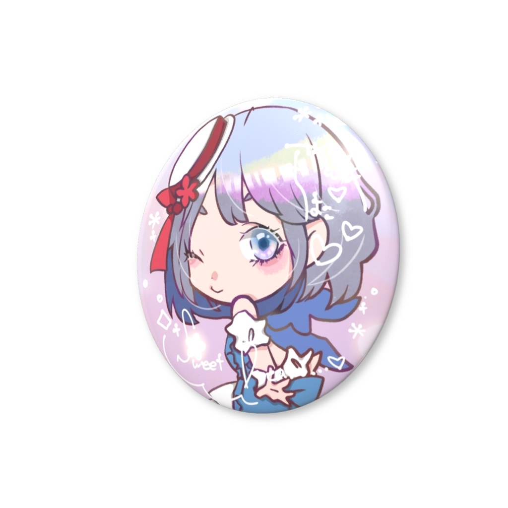 【工場から】青い鳥の女の子💙缶バッジ