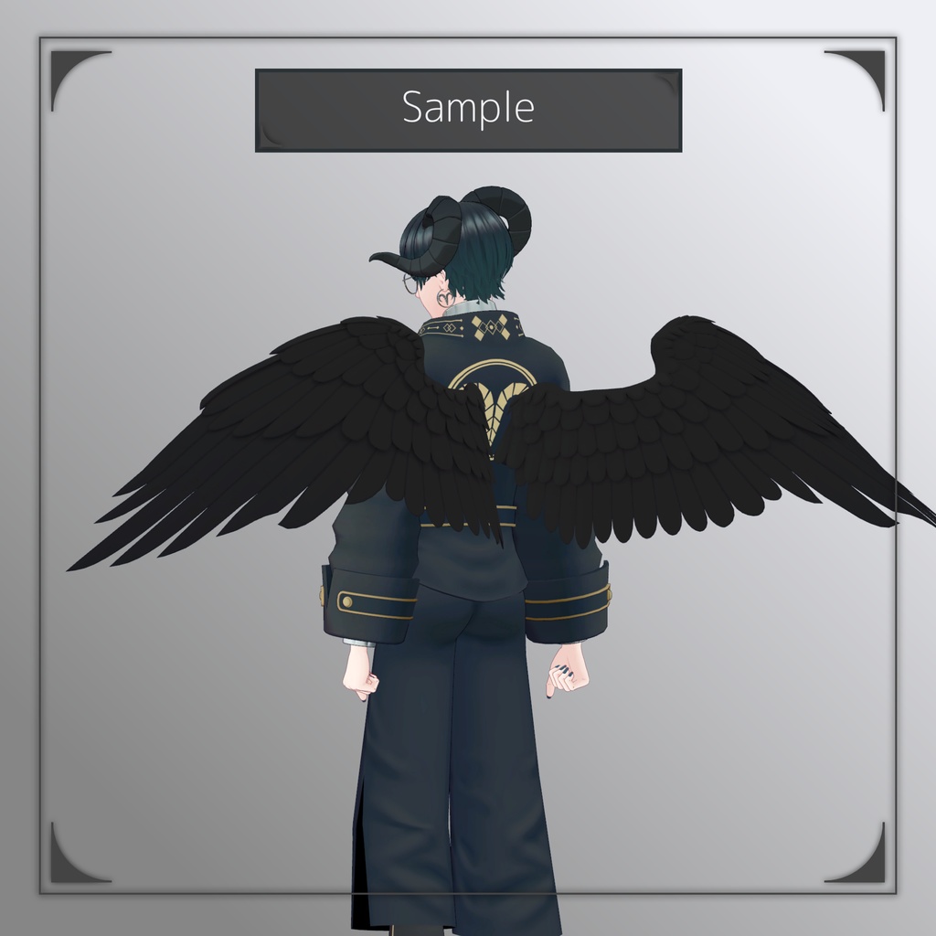 【VR使用想定3Dモデル】翼 -basic wing-