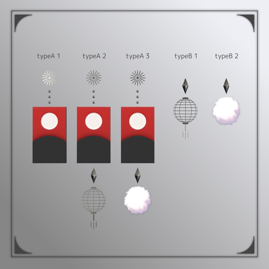 【VR使用想定3Dモデル】和風ピアス -Japanese style earrings-