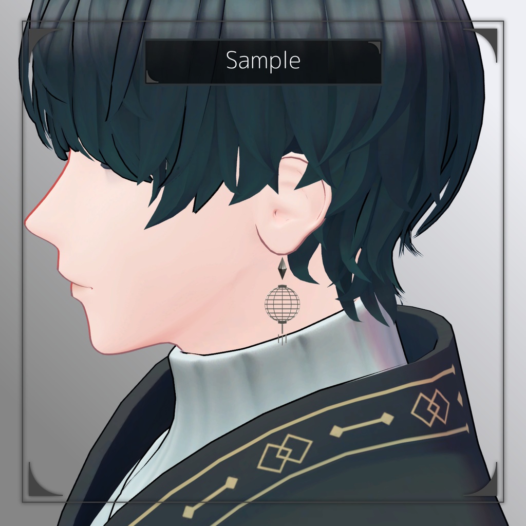 【VR使用想定3Dモデル】和風ピアス -Japanese style earrings-