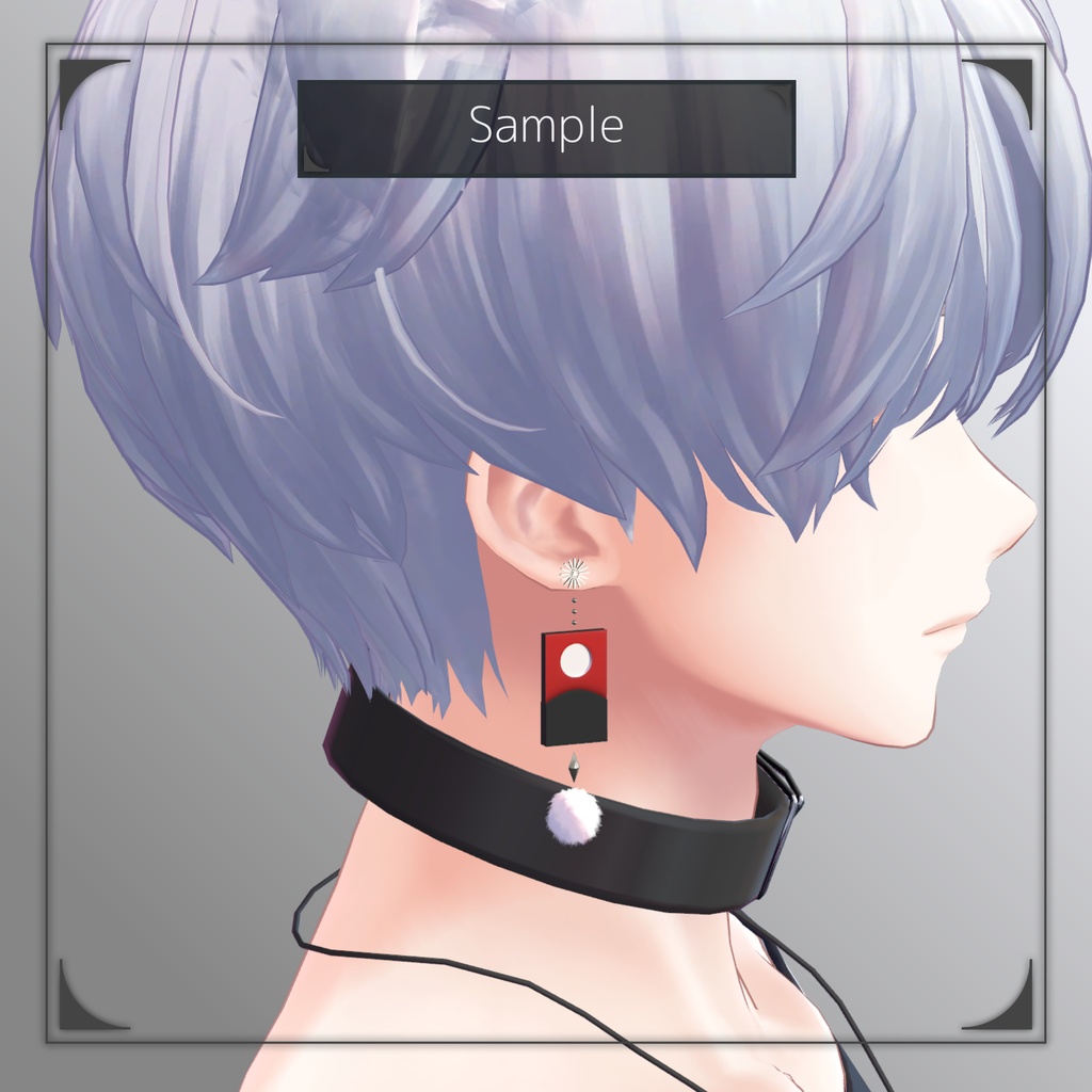 【VR使用想定3Dモデル】和風ピアス -Japanese style earrings-