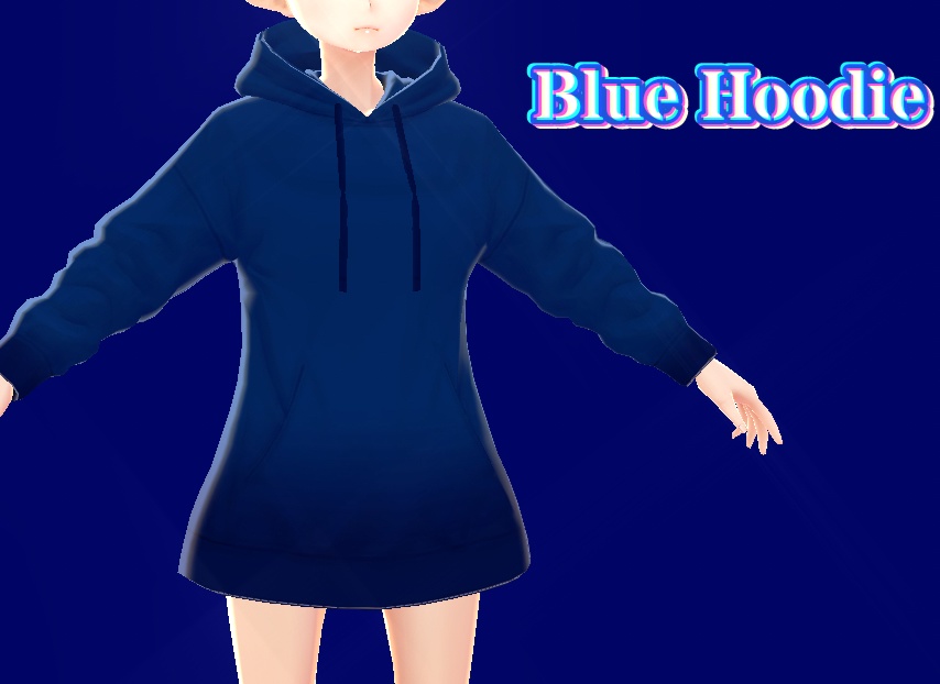 Vroid - Blue Hoodie | ブルーパーカー