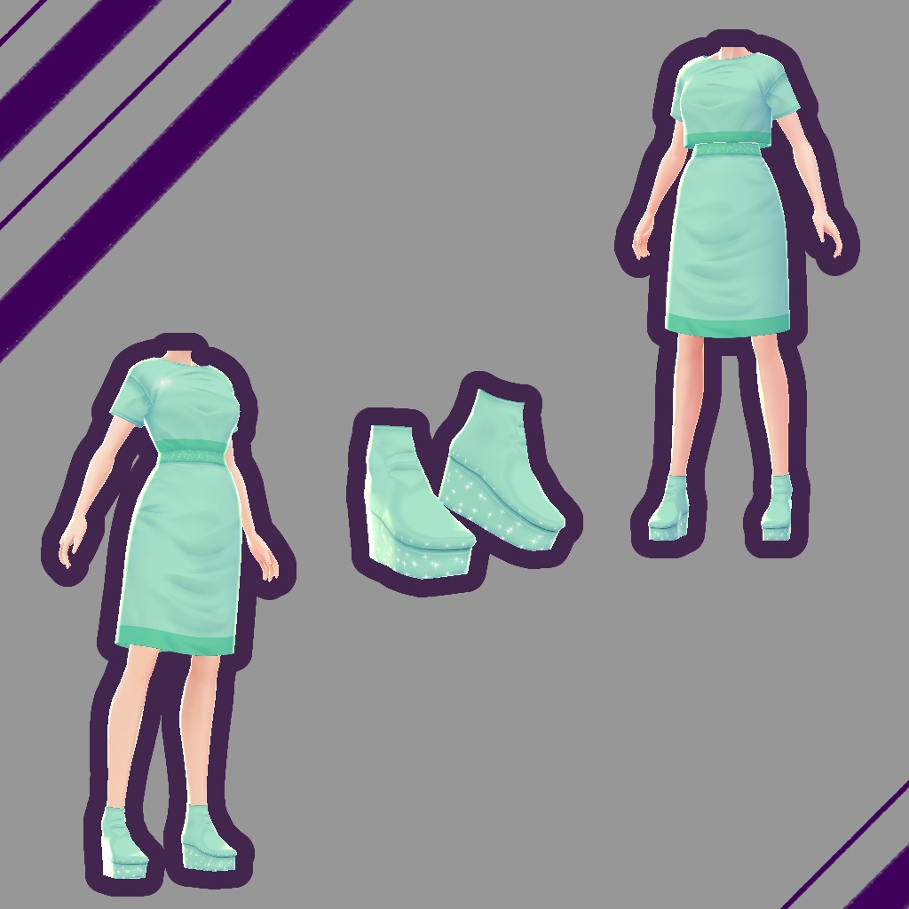 Vroid | Mint Green Outfit | ミントグリーンの服