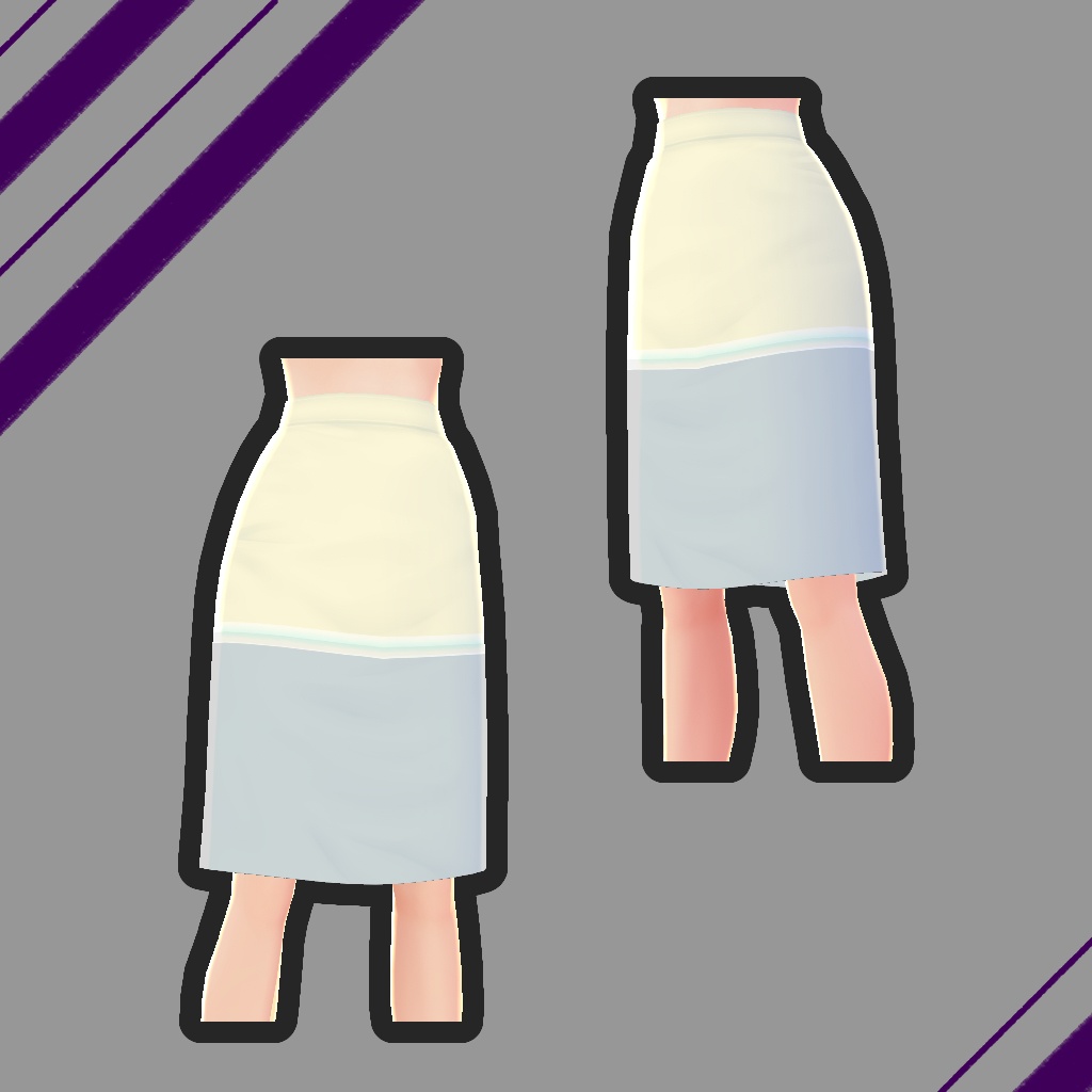 Vroid | Pastel Pencil Skirt |パステルペンシルスカート