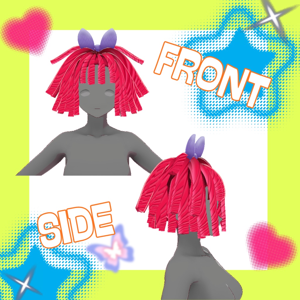 【Vroid Hair 】FAN-MADE Ragatha hairstyle + Ribbon!