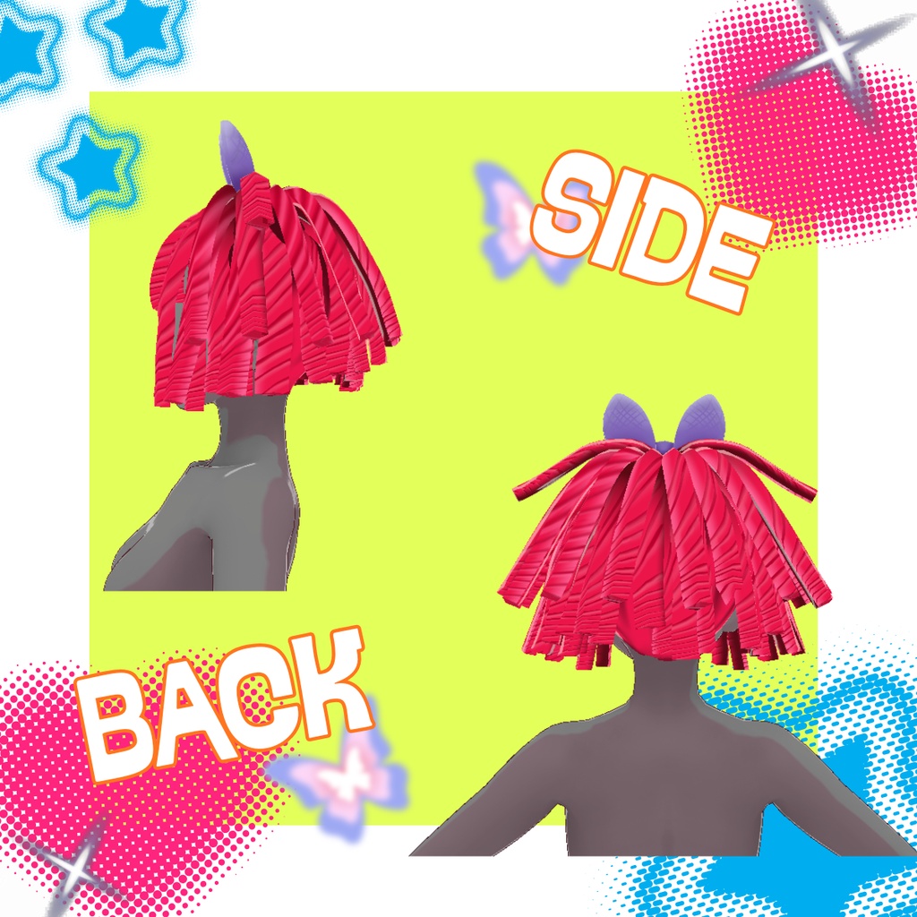 【Vroid Hair 】FAN-MADE Ragatha hairstyle + Ribbon!
