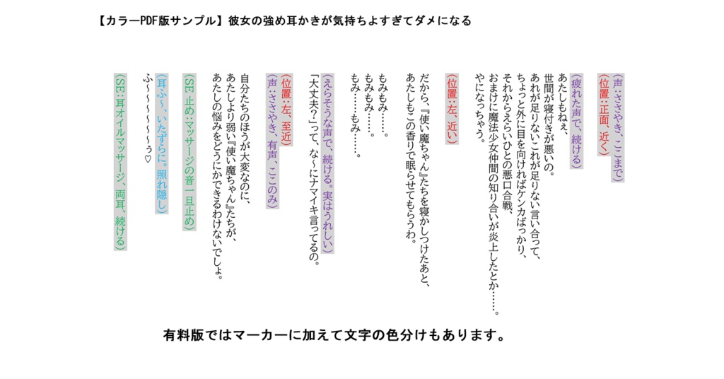 【ASMR・シチュボ台本集】指かき、お耳マッサージセット①(無料7本+有料版書き下ろし)