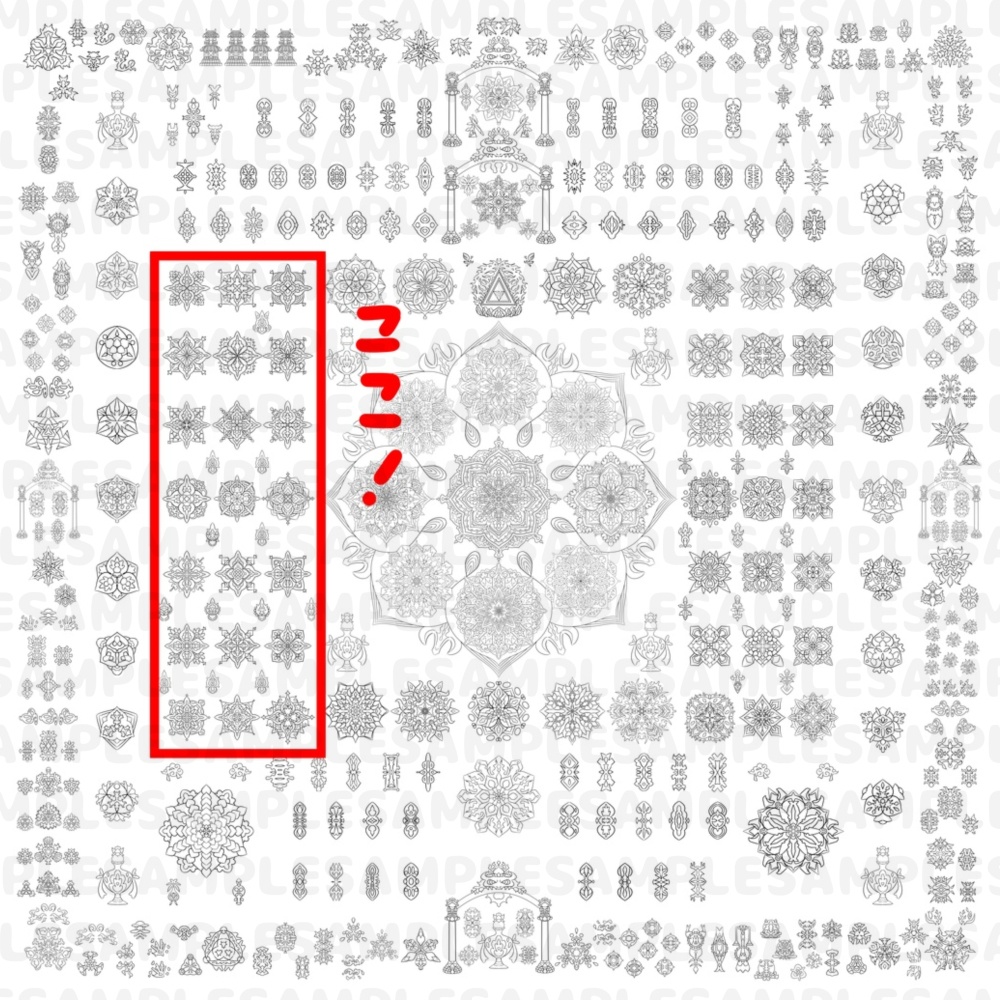 【線対胎蔵曼荼羅ぬりえ】蓮華部院