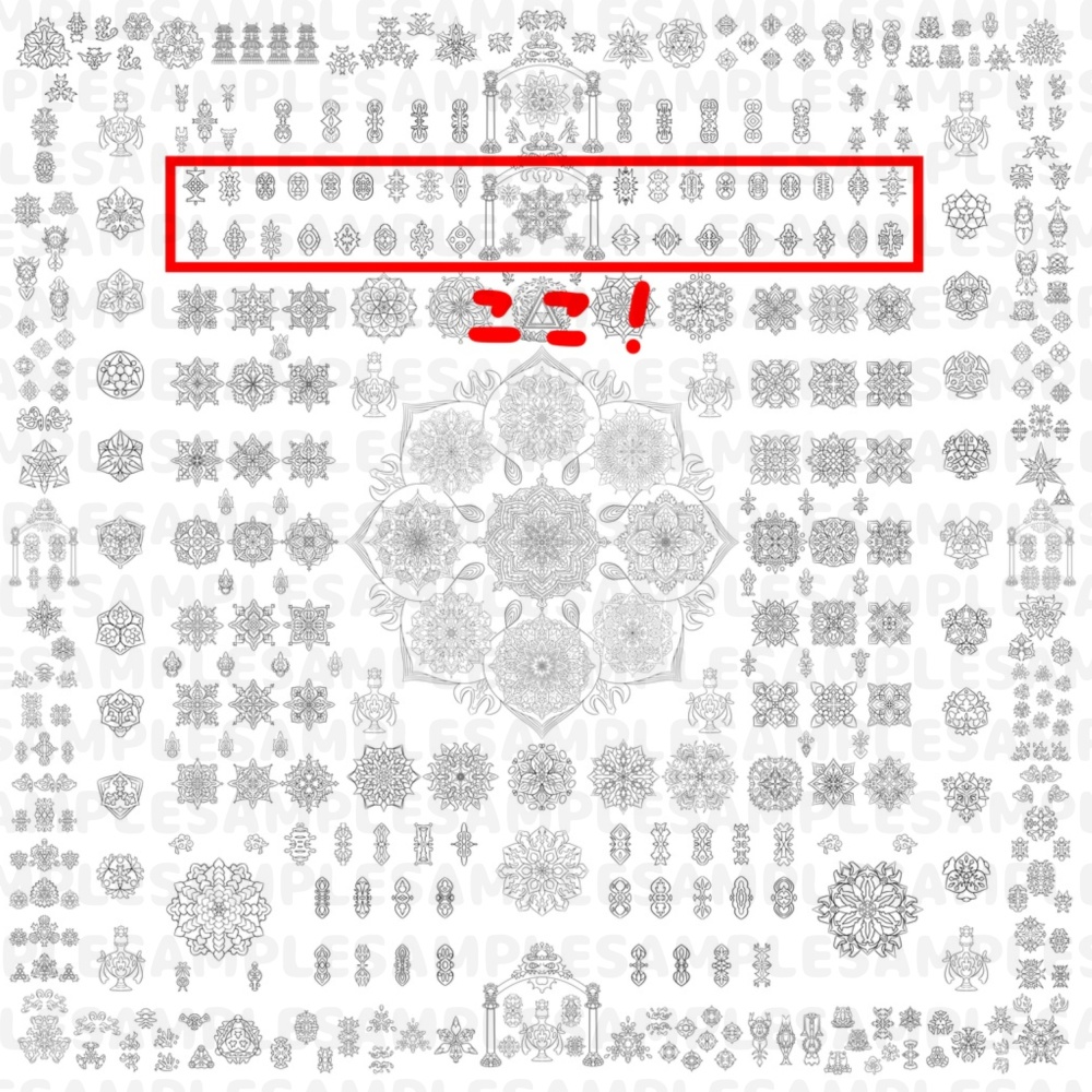 【線対胎蔵曼荼羅ぬりえ】釈迦院