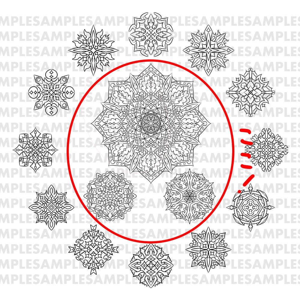 【線対薬師瑠璃光曼荼羅ぬりえ】薬師三尊