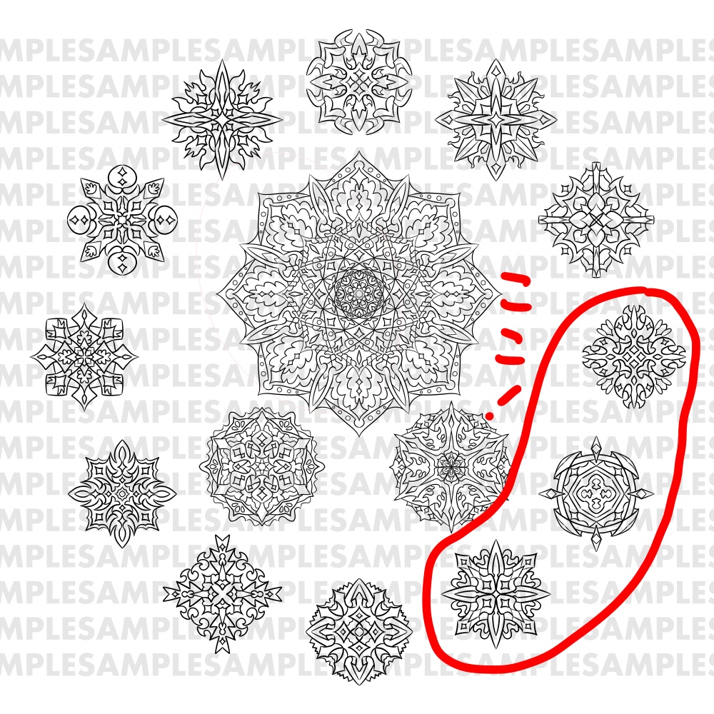 【線対薬師瑠璃光曼荼羅ぬりえ】十二神将(卯辰巳)