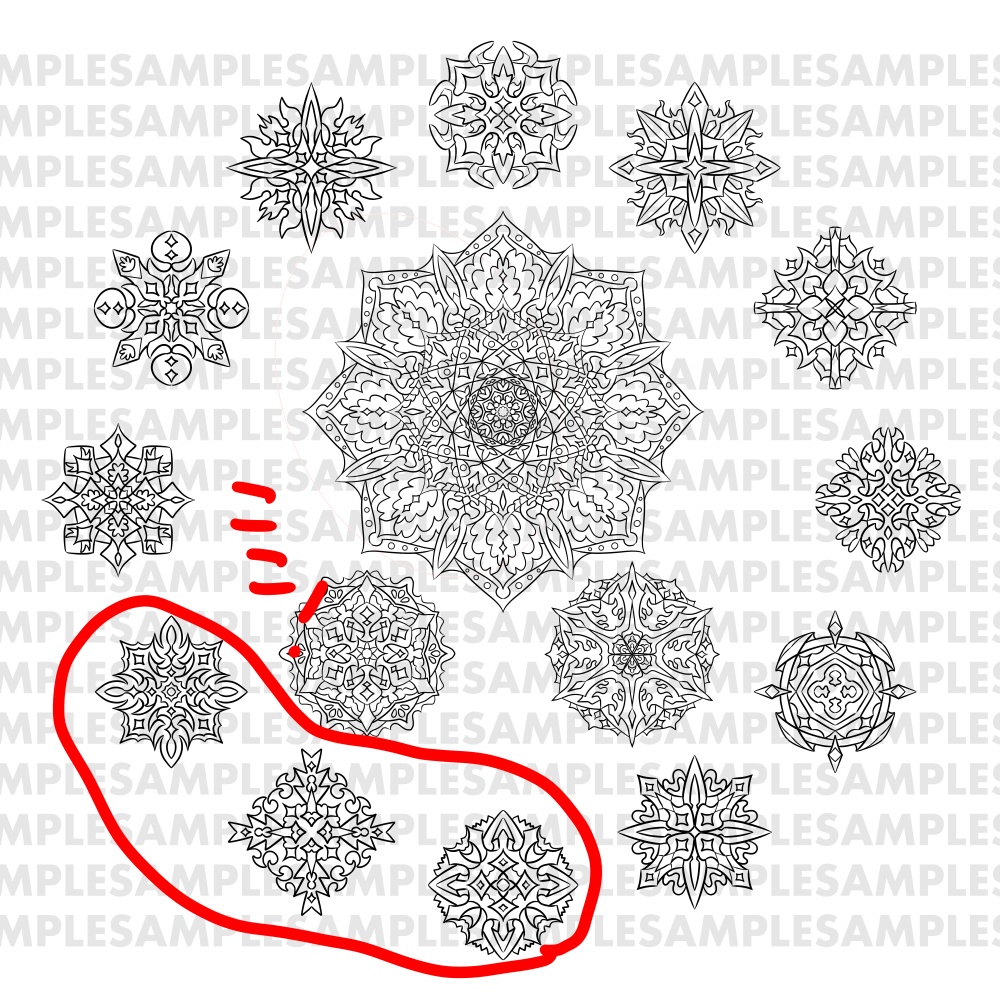 【線対薬師瑠璃光曼荼羅ぬりえ】十二神将(午未申)