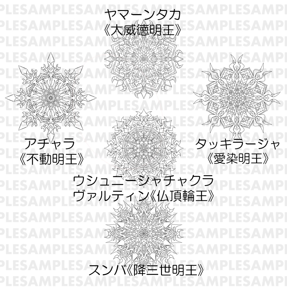 【線対十忿怒尊ぬりえ】十忿怒尊(東)